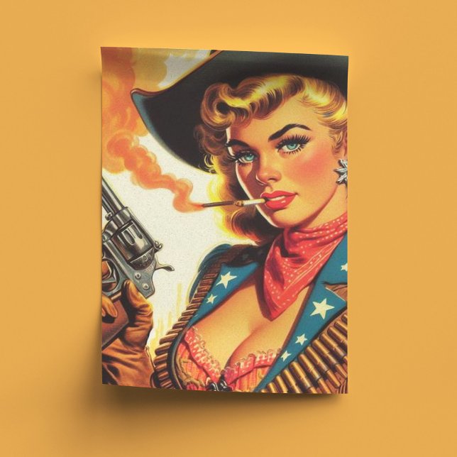 Vintage Western Cowgirl Pin Up Tissue Paper (Creator Uploaded)