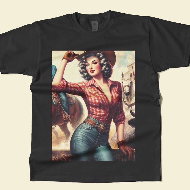 Vintage Western Cowgirl T-Shirt (Creator Uploaded)