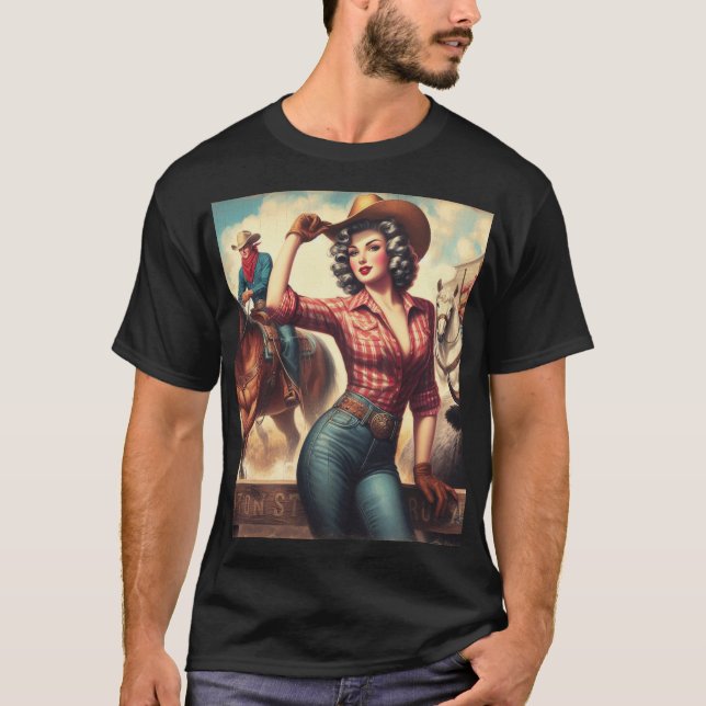 Vintage Western Cowgirl T-Shirt (Front)