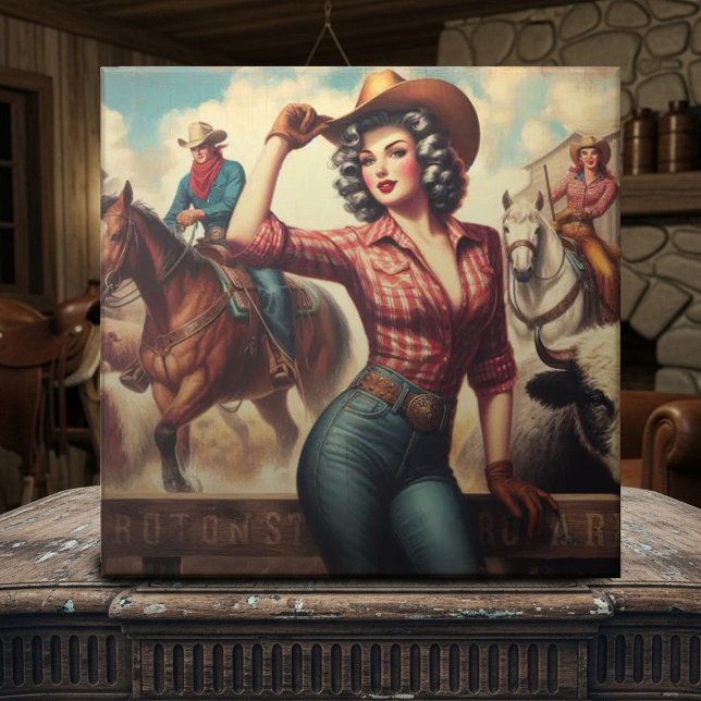 Vintage Western Cowgirl Tile (Creator Uploaded)