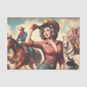 Vintage Western Cowgirl Tissue Paper