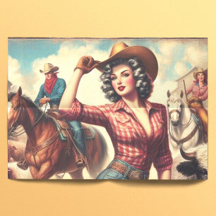 Vintage Western Cowgirl Tissue Paper