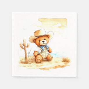 Vintage Western Delight Cowboy Baby Shower Napkins