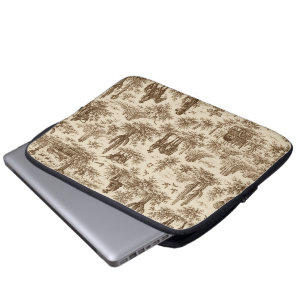 Vintage Western Desert Toile Seamless Pattern Laptop Sleeve