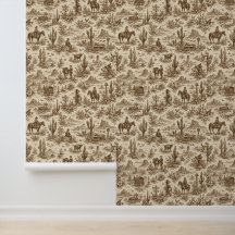 Vintage Western Desert Toile Seamless Pattern