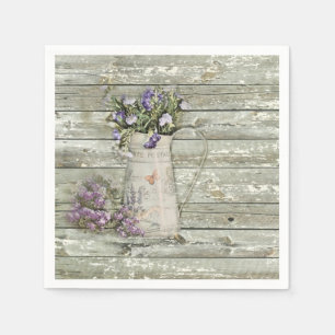 vintage western floral barn wood rustic party napkin