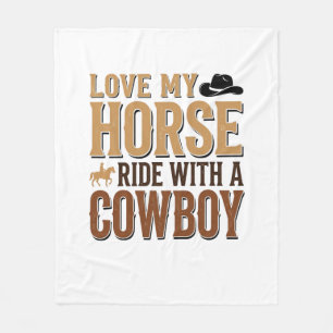 Vintage Western Horse and Cowboy Quote Shirt Desig Fleece Blanket