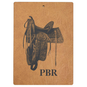Vintage Western Horse Saddle Monogram  Clipboard