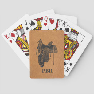 Vintage Western Horse Saddle Monogram  Playing Cards