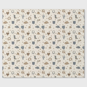 Vintage Western Icons Pattern Wrapping Paper