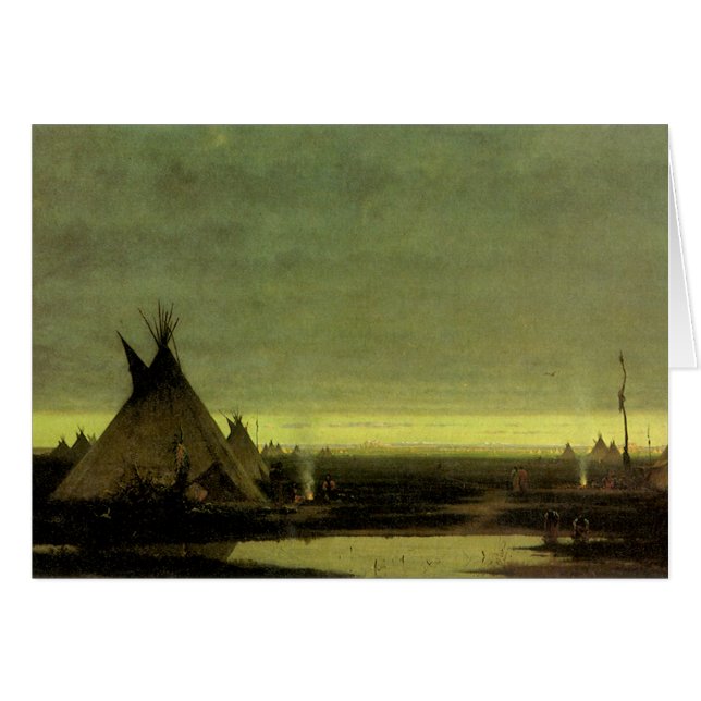Vintage Western, Indian Camp at Dawn by Tavernier (Front Horizontal)