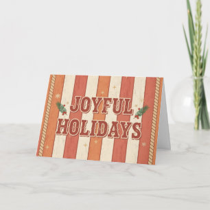 Vintage Western Joyful Holidays Christmas Holiday Card