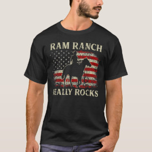 Vintage Western Life Country USA FLag Ram Ranch Re T-Shirt