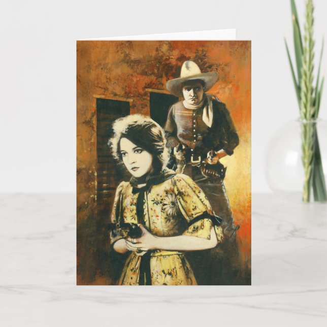 Vintage Western Movie Greetings Card (Front)