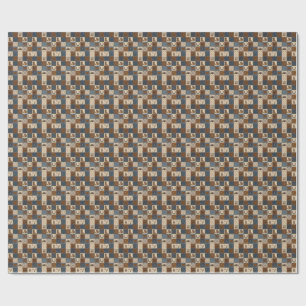 Vintage Western Patchwork Quilt Pattern Wrapping Paper
