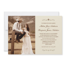 Vintage Western Photo Wedding Invitations