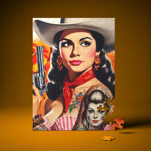 Vintage Western Pin-up Jigsaw Puzzle