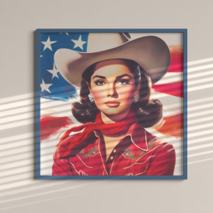 Vintage Western Pin-up Poster