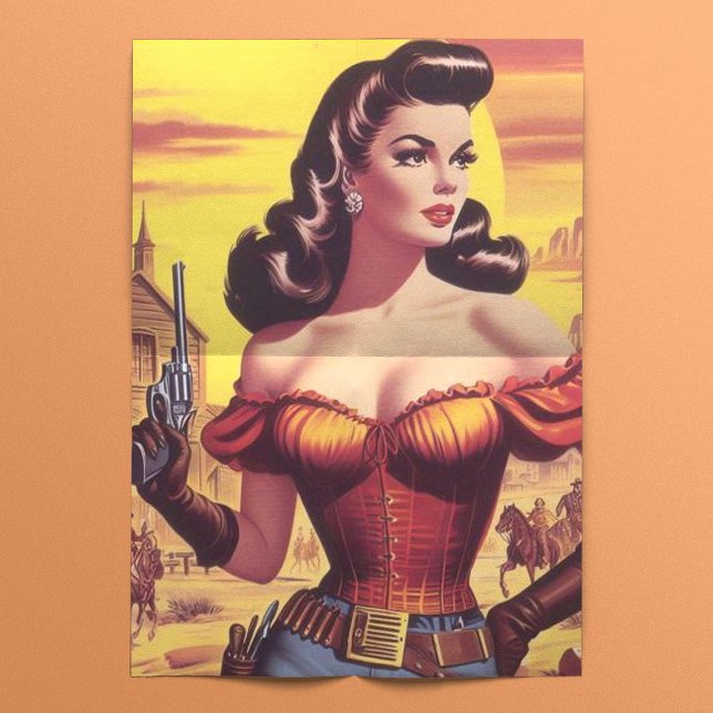 Vintage Western Pin-up Tissue Paper (Creator Uploaded)