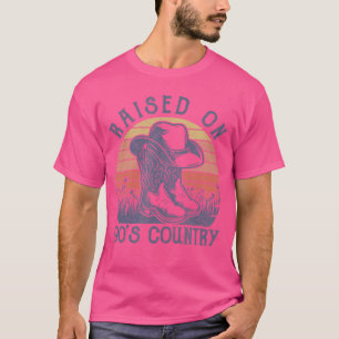Vintage Western Raised On 90s Country Music Cowboy T-Shirt