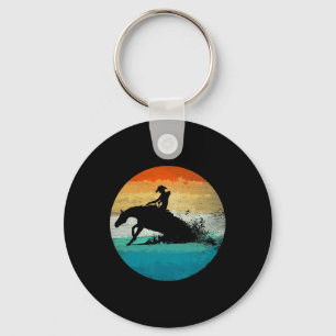 Vintage Western Rider Reining Horse Quarter Slidin Key Ring