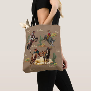 Vintage Western Rodeo Events Cowboys Cowgirls  Tot Tote Bag