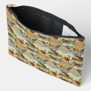 Vintage Western Rodeo Events Cowboys Horses Bulls Accessory Pouch