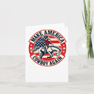 Vintage Western Rodeo Usa Flag Makes America A Cow Card
