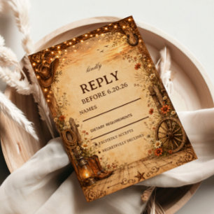 Vintage Western Rustic RSVP Card