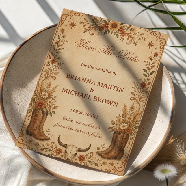 Vintage Western Rustic Save The Date (Creator Uploaded)