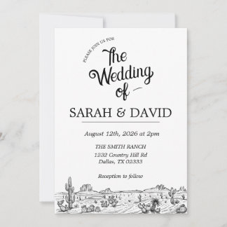 Vintage Western Wedding Invitation
