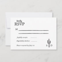 Vintage Western Wedding RSVP card