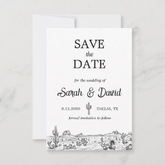 Vintage Western Wedding Save the Date card