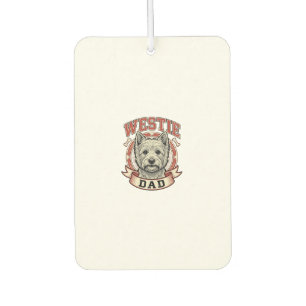Vintage Westie Dad Dog Lover Shirt Design_1 Car Air Freshener