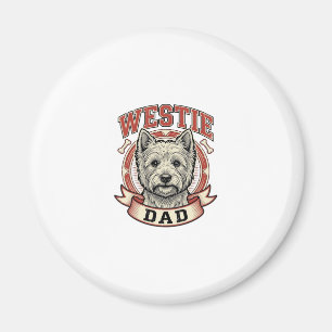 Vintage Westie Dad Dog Lover Shirt Design_1 Magnet