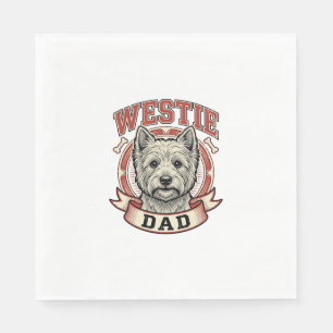 Vintage Westie Dad Dog Lover Shirt Design_1 Napkin