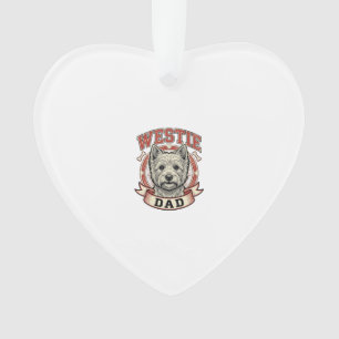 Vintage Westie Dad Dog Lover Shirt Design_1 Ornament