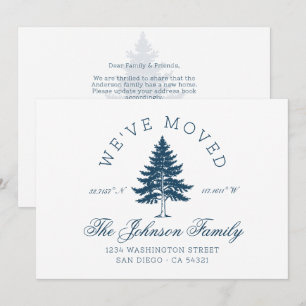 Vintage We've Moved Change of Address Woods Tree Announcement