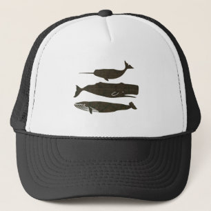 Vintage Whale Artwork Nautical Picture Trucker Hat
