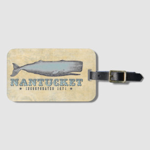 Vintage Whale Nantucket MA Inc 1671 Luggage Tag