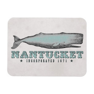 Vintage Whale Nantucket Massachusetts Inc 1671 MA Magnet