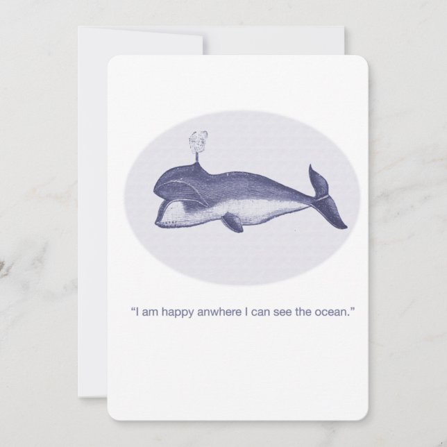 Vintage Whale Notecard, Paper: Matte, Enve Invitation (Front)