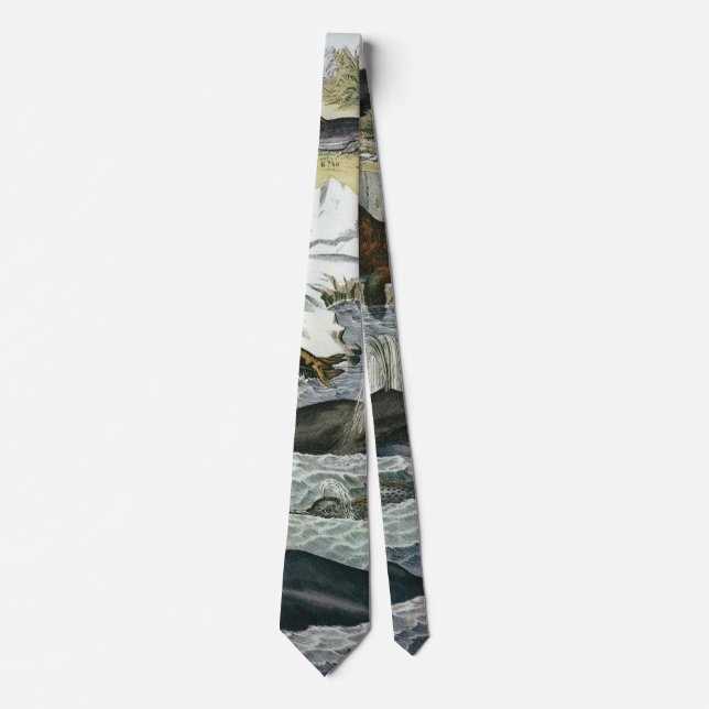 Vintage Whales, Seals and Walruses, Marine Animals Tie (Front)