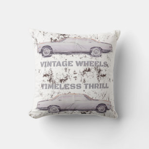 Vintage Wheel, Timeless Thrill – Retro Car & Motor Cushion