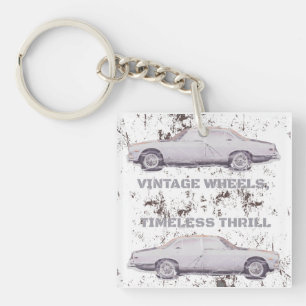 Vintage Wheel, Timeless Thrill – Retro Car & Motor Key Ring