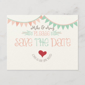 Vintage Whimsical Bunting Save the date