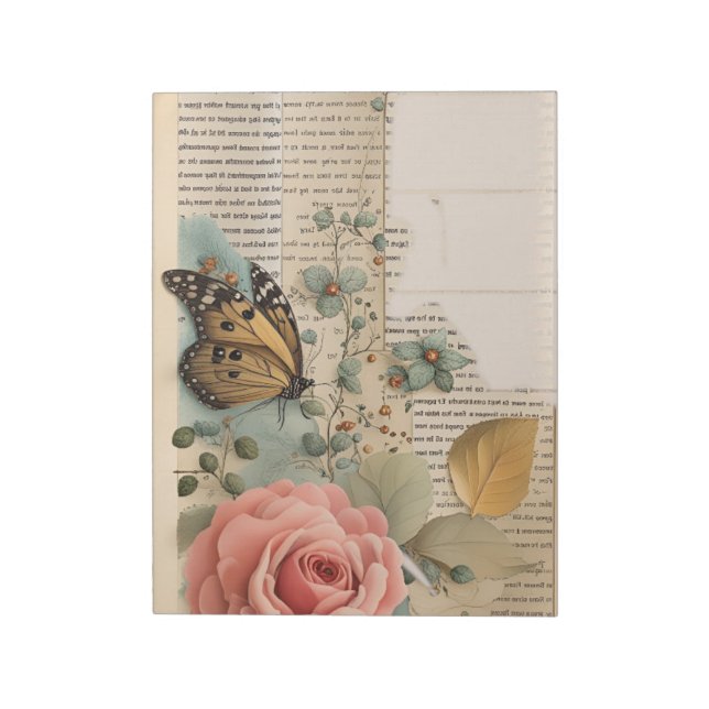 Vintage Whimsical Fantasy Junk Journal Notepad (Rotated)