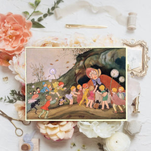 Vintage Whimsical Forest Children Thank You Card