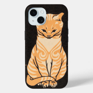 Vintage Whimsical Julie De Graag Sitting Cat iPhone 15 Case
