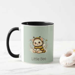 Vintage Whimsical Kitten Bee Costume Art Mug